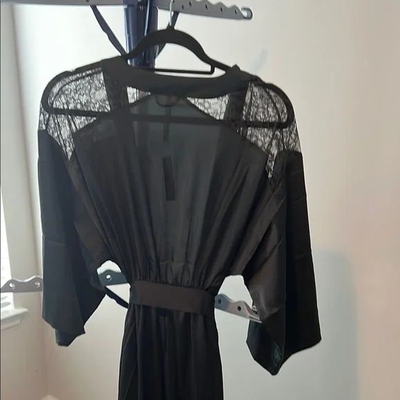 Soma Charcoal Lace Accent Robe